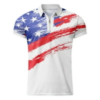 SHPWFBE Golf majice za muškarce Muške majice Muška ljetna Neovisnosti Dan Ispis Torbica Okrenite kratkim