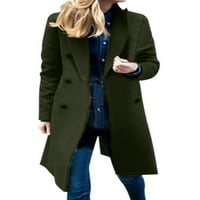 Grianlook Ženske kapute za kaput sa dvostrukim grudima dugački kaput dame casual cardigan toplo skreće