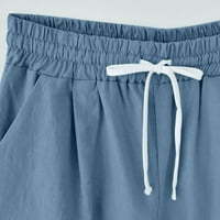 Jyeity Ženske kratke hlače ispod 5,00 dolara, pamučni džep za crtanje od struka za pamuk Print Sport