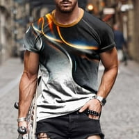 Simplmasygeni Clearence Mahune Majice Ljetni muškarci Casual Okrugli vrat 3D digitalni ispis Pulover fitness sportske kratke hlače