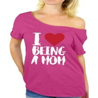 Neugodni stilovi Žene volim biti mama grafika za srce od ramena The Majica Bijeli majčin dan Day