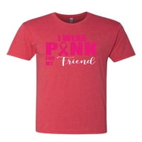 Nosite ružičastu za moje prijatelje preživjelog svijesti o muškim premium tri mješavina majica, vintage