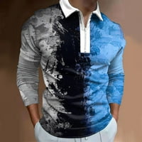 Muške polo majice Zimska jesen modni labavi rever sa zatvaračem 3D digitalni tisak majica dugih rukava
