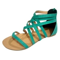 Ženske cipele Modne otvorene žene Ljetne prozračne sandale plaže ravne patentne patentne cipele Ženske