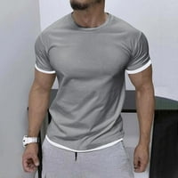 2DXuixsh muška majica Majk majica Muške opušteno fit majica s kratkim rukavima prugasta majica s dugim