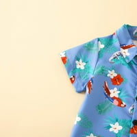 TODDLER Baby Boys Odeća modna bluza s kratkim rukavima Tropska biljka Print Retro košulje kratke hlače