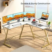 U obliku stola, kompjuterski kućni sto, kućni igrački sto, radna stanica za pisanje ured s velikim monitorom,