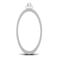 Sertifikovani moissanitni prsten za žene - set prstena - 1. CT, 14k bijelo zlato, SAD 12,00