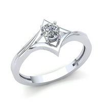 0.4carat Round Cut Diamond Dame Dame Bridal Solitaire Angažova za angažman prsten od punog 10k ruža,