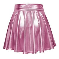 Suknje za žene purene casual nagliišne a-line mini sjajne suknje