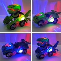 3D deformacija LED CAR Kids Dinosaur igračke igraju vozila sa laganom treptavom muzikom