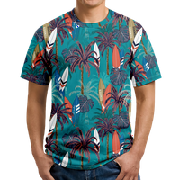 Muške majice, dječaci i muški drebovi havajska majica, okrugli vrat kratkih rukava, grafički teženi