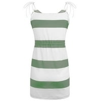 Ljetne haljine za žene mini slobodno vrijeme ispisano bez rukava okrugle dekoltene haljine zelene 3xl