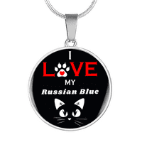 Volite moj ruski plavi ogrlitni krug privjesak od nehrđajućeg čelika ili 18K zlato 18-22