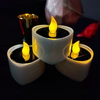 Set LED romantični oblik srca svjetlo svetlo svečana dodir plastična čajna svjetiljka za domaću bijelu
