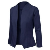 DTIDTPE jakne za žene, žene modni čvrsti dugi rukav otvoren prednji tanki bluže kaput casual formalno