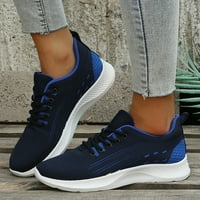 Ženske cipele za cipele Lagane casual cipele za hodanje čipke tenisice, tamno plava, 7.5