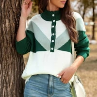 Ženski džemper od turtleneck pletene pulover džempere mekani lagani džemper dugih rukava u boji blok