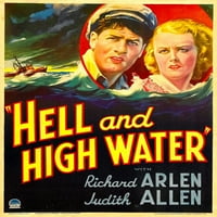 Pakao i visoka voda s lijeve strane: Richard Arlen Judith Allen na prozorskoj kartici 1933. Movie Poster