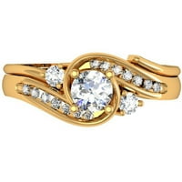Dazzlingrock kolekcija 0. Carat 18k okrugli dijamantski ženski vrtni zaručni prsten koji se bavi brodom,