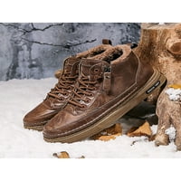 Avamo Muški gležanj čipke čipke za snijeg sneg snijeg s kratkim plijenim čizmom radne kožne čizme hodanje