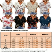 Ženske boho košulje cvjetni print v vrat casual bluze kratki rukav ljetni odmor za odmor