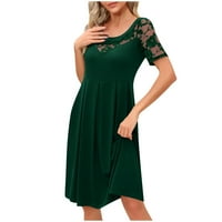 Ženska modna šuplja LACE casual haljina za odmor haljina za odmor zelene s