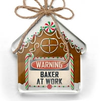 Ornament tiskan jednostrani upozorenje Baker na poslu Vintage Fun Potpiši posao Božić Neonblond