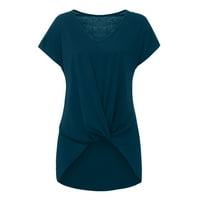 Ženske majice Kratki rukav V izrez Loose ljetni ties Solid Basic Tops Bočni prorezanje TOGA TUNIC T-majice T-majice