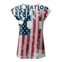Podplug modna ženska dana nezavisnosti tiskana udobna majica kratkih rukava