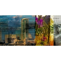 Jasper, Sisa Crna Moderna uokvirena muzejska umjetnost tisak pod nazivom - Fort Worth Collage II