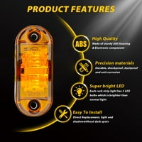 Amber LED prikolica za auto prikolice RV Oval 2,5 Svjetla za čišćenje bočnih oznaka 12V