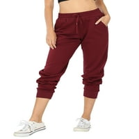 Ženske joggers pantalone dres Dukseve pamučne konusne vježbe Yoga salone casual pantalone sa džepovima