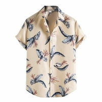Muške havajske majice plus veličine casual gumba niz kratki rukav tropski print Cardigan magiran za