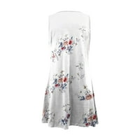 Haljine za ženske ljetne haljine bez rukava srednje duljine okrugli dekolte a-line cvjetne djevojke