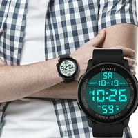 Luksuzni muškarci analogni digitalni vojni sport LED vodootporni ručni sat, crni