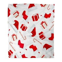 Flannel bacaje pokrivač crveni noel božićni santa šeširi čarape kutije i bombona meka za kauč za krevet