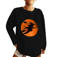 Žene Halloween Košulje za košulje Vintage Print Bluze Obligeni labavi okrugli bluza za bluzu vrata