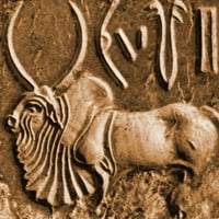 Brahman Bull na drevnom brtvu poster Ispis naučnog izvora