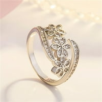 Qazqa prsten za prsten za djevojke s nakitnim cvijećem podesivo za žene za angažman melođih prstenova