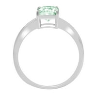 1. CT sjajan zračenje simulirani zeleni dijamant 14k bijeli zlatni pasijans prsten sz 6.25