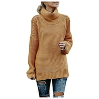 Aoksee džemperi za žene Ženska casualsolidna boja Ležerne prilike guste linije dugih rukava duks džemper