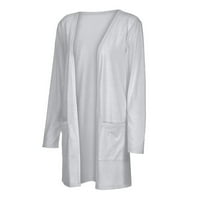 Kimonos Cardigan za ženske plus veličine Ležerne dame Solid V-izrez Cardigan dugih rukava kaput za zabavu