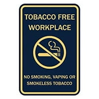 Portretni okrugli radno mjesto Ne pušenje, vaping ili znak bez dima - veliki