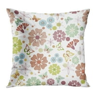 Zeleni savremeni cvjetovi i leptiri ružičasti uzorak apstraktna beba kozmetički jastučni jastučni jastučni poklopac jastuk