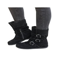 RotoSW Womens Srednja teletska čizme Vunene pređe casual cipele bočni patentni zatvarač zimske čizme