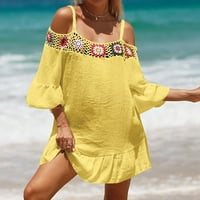 Crochet bikini Pokriva plaža od pukotina na plaži Irgularna haljina kupaće kostimi