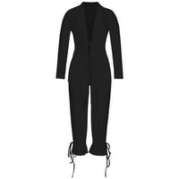 Ženska outfit Blazer dugih rukava s kravatom Crot Cropped Hlače Ležerne prilike elegantne formalne poslovne