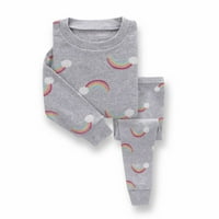 Gubotare Toddler Little Boy Outfit Pajamas Toddler crtani otisci dugih rukava Kid odjeća Top hlače postavljaju