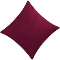 Jastuk za bacanje jastuka za baršunastog bacanja Čvrsta boja kauč na razvlačenje jastučnica, vino crvena